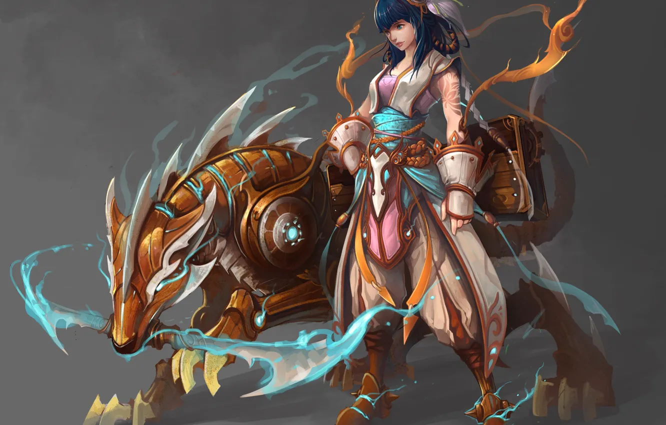 Photo wallpaper girl, fantasy, art, characters, driving