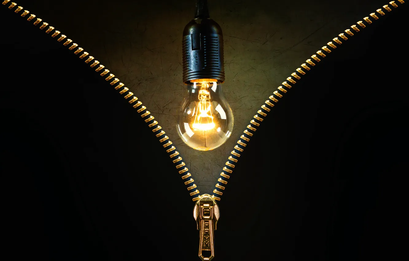 Photo wallpaper light bulb, art, snake