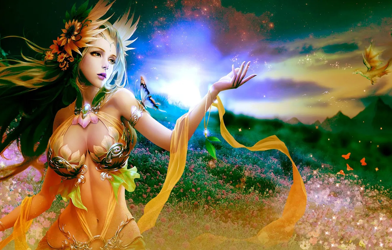 Photo wallpaper girl, background, League of Angels, League of angels