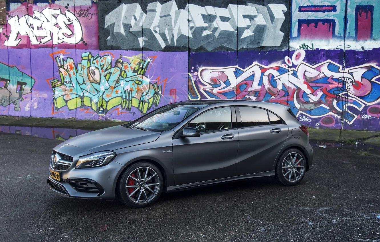 Photo wallpaper Mercedes, AMG, Turbo, A45, 2016, grafiti