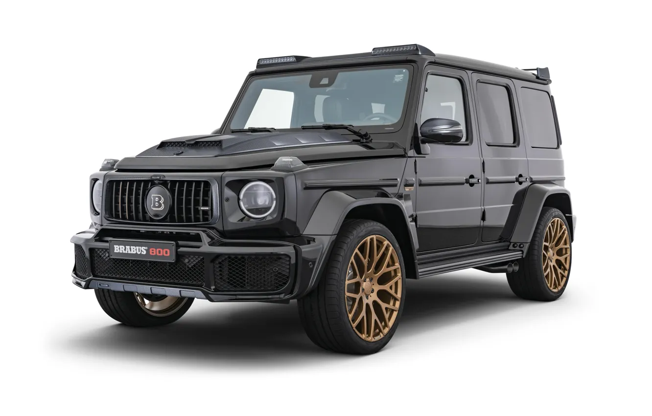 Photo wallpaper black, white background, Brabus, G63, 800, W463, Mercedes-AMG, 2020