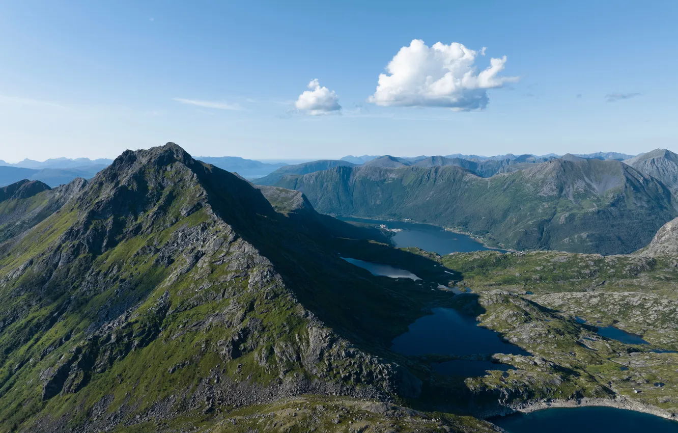 Photo wallpaper mountains, nature, lake, Norway, The Lofoten Islands