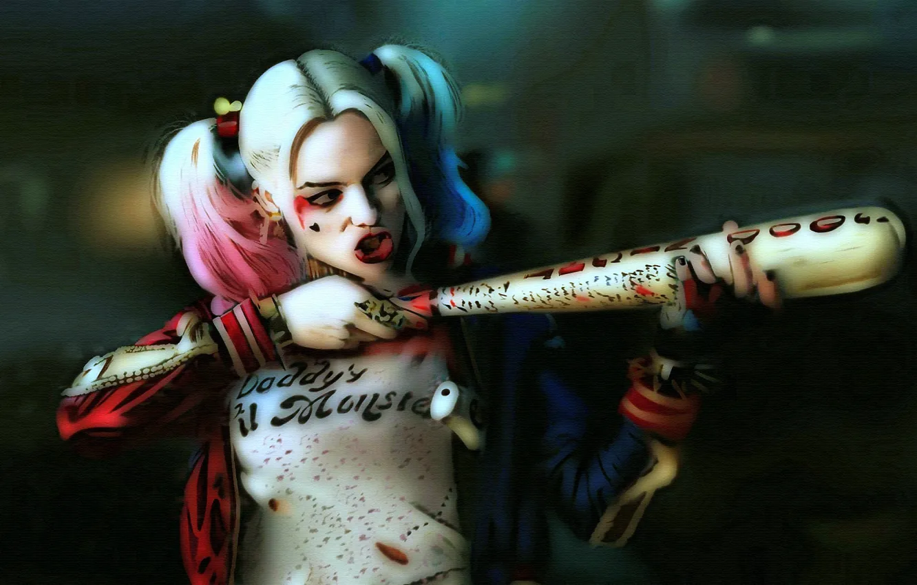 Photo wallpaper Harley Quinn, bit, Suicide squad