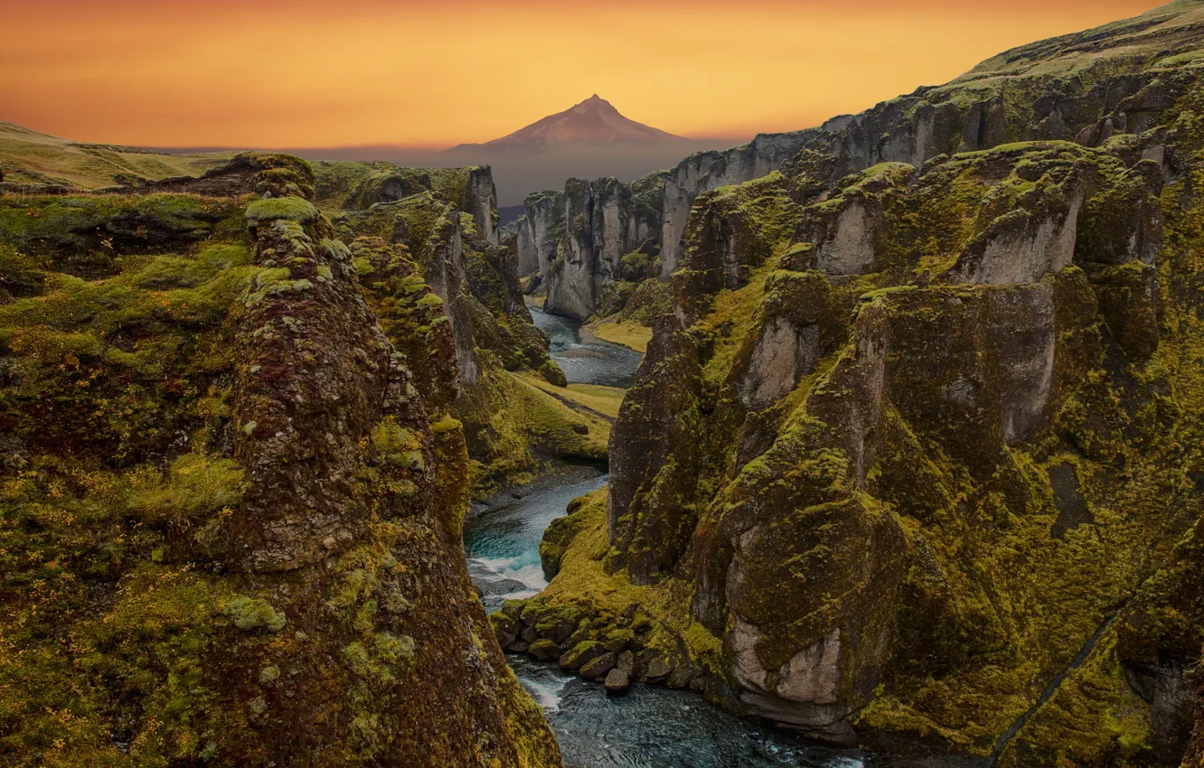 Photo wallpaper landscape, mountains, nature, river, rocks, direction