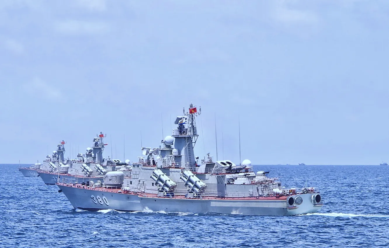 Photo wallpaper Vietnam, exercises, missile boats