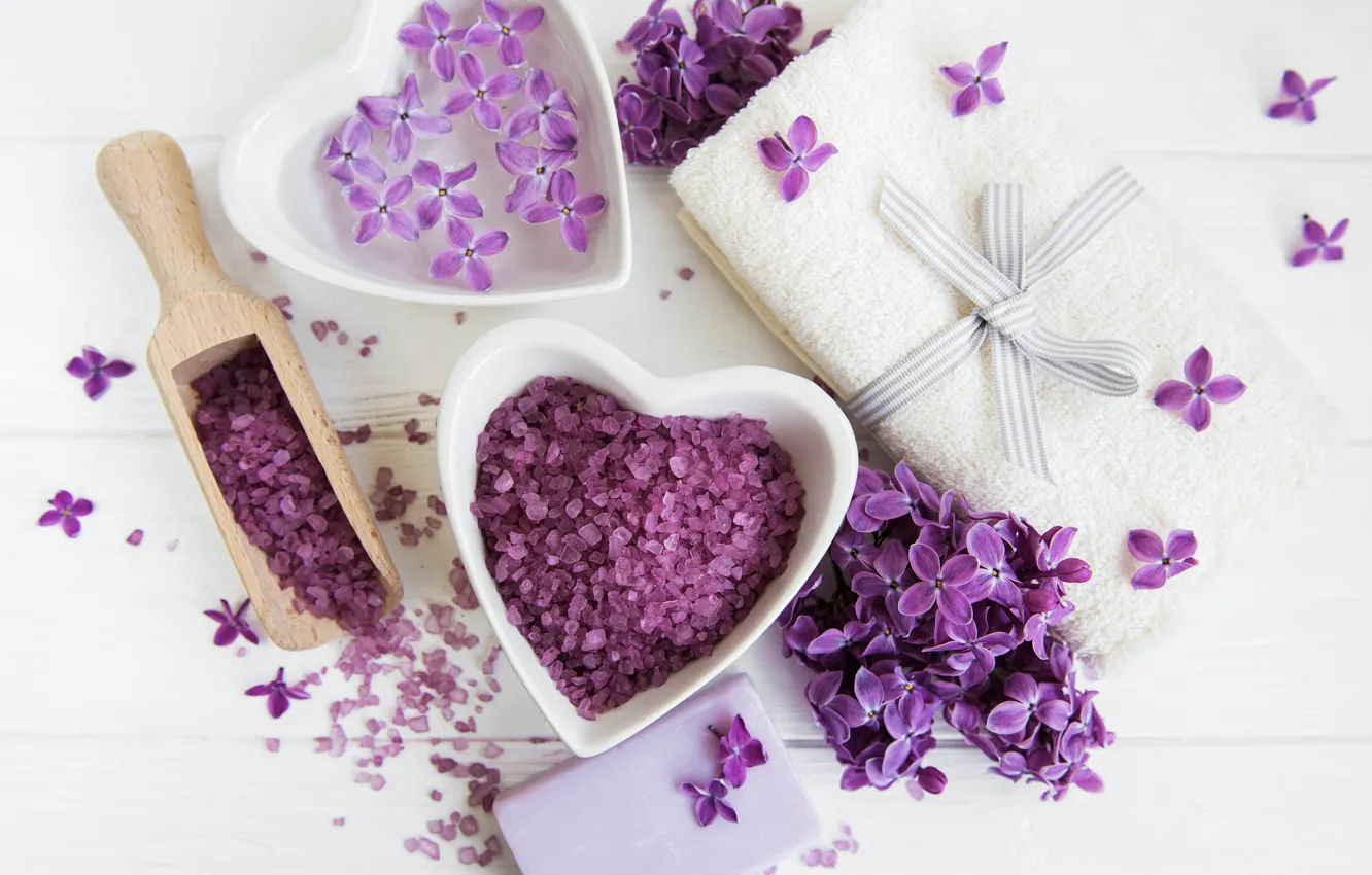 Photo wallpaper flowers, towel, soap, relax, Spa, spa, bath salt