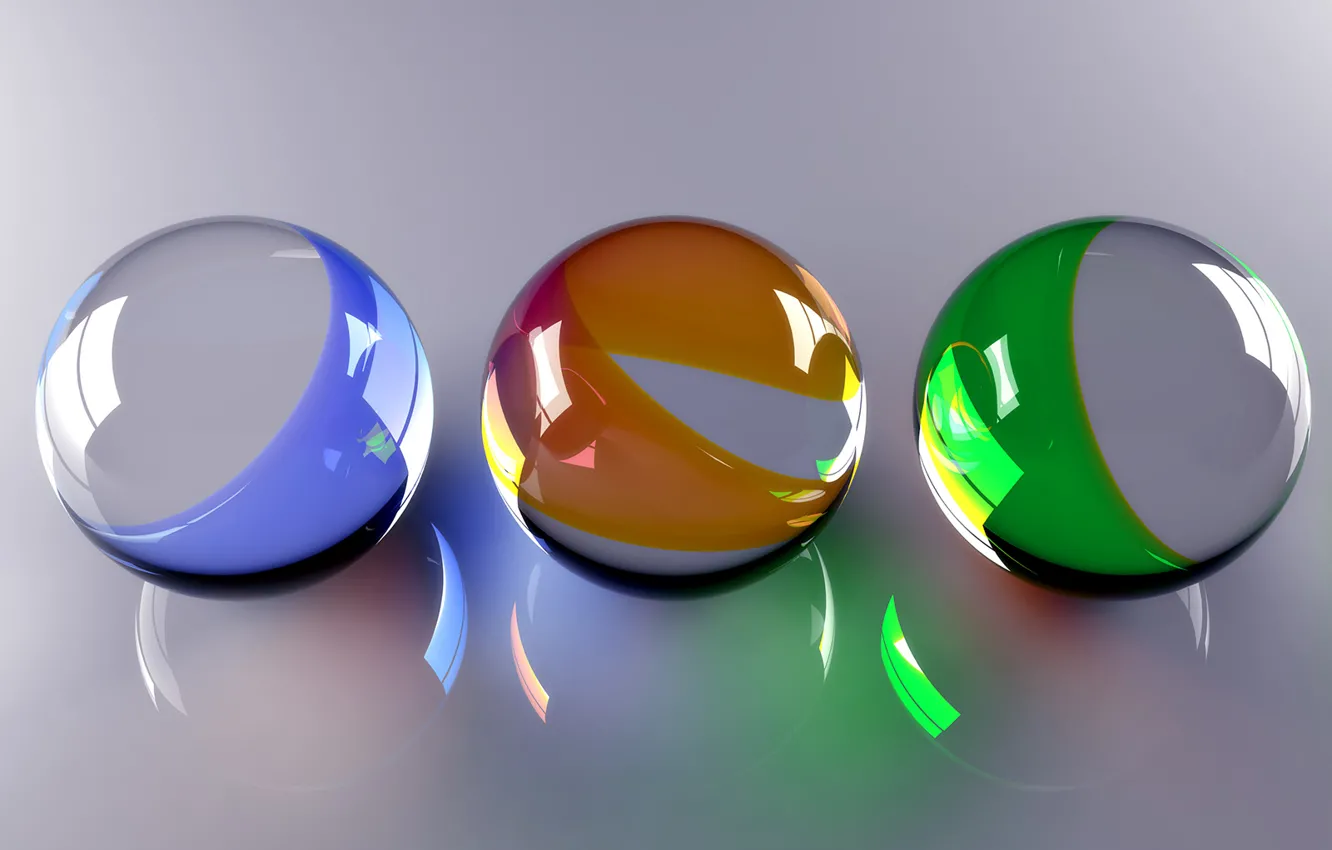 Photo wallpaper Balls, Balls, Glass Beads, Glassy