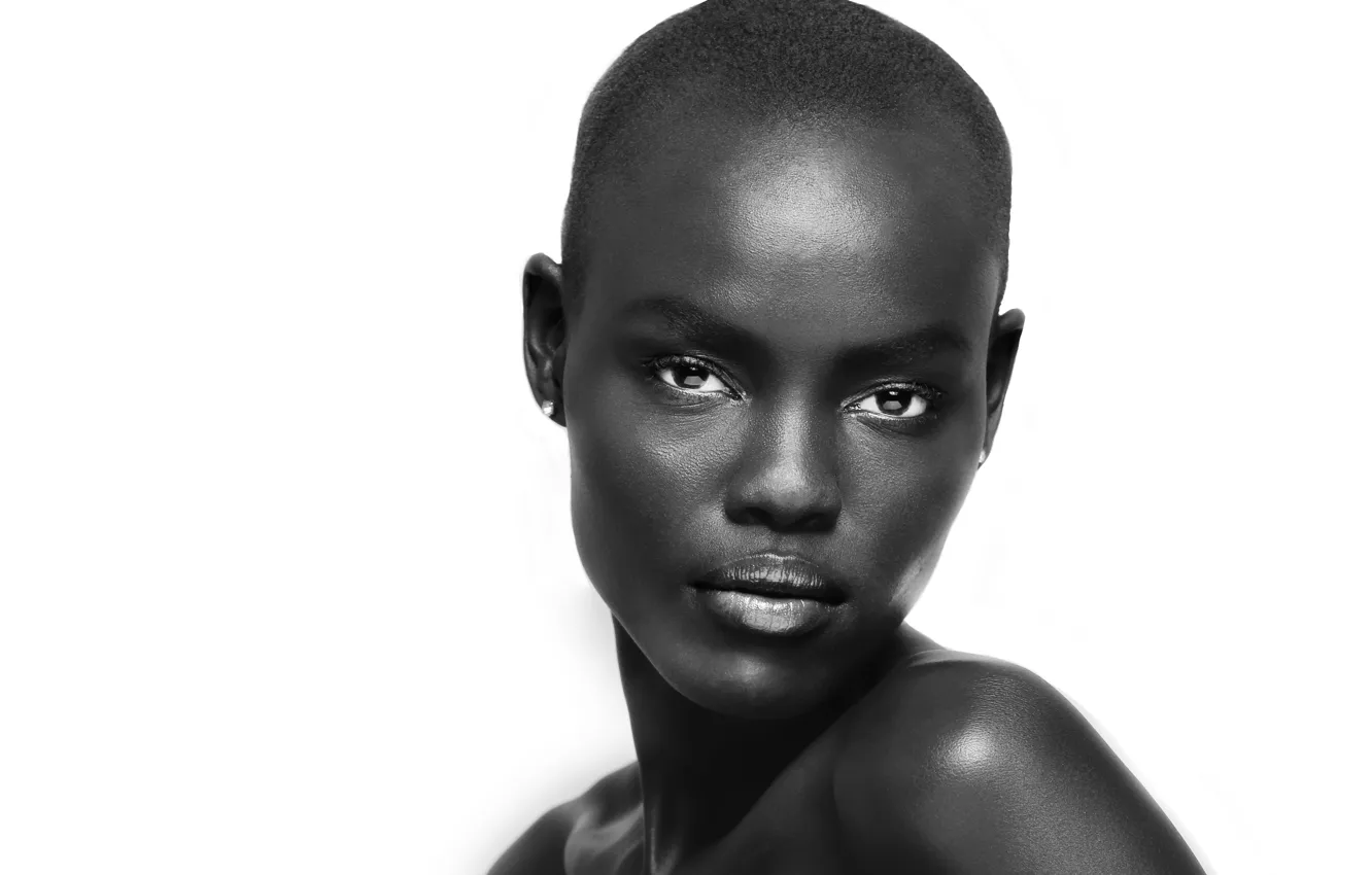 Photo wallpaper woman, eyes, face, direct gaze