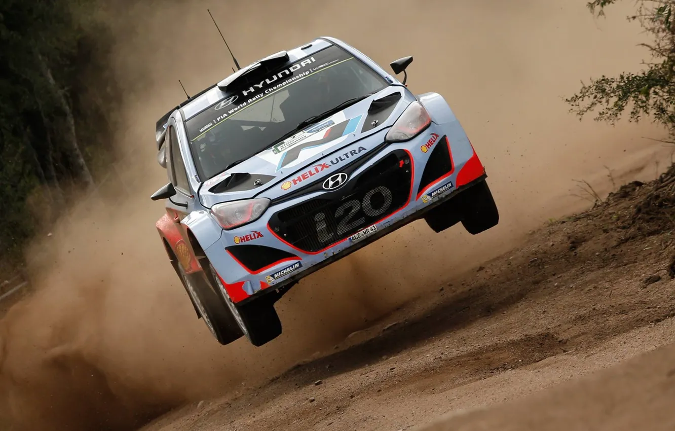 Photo wallpaper Jump, Hyundai, Mexico, WRC, Rally, i20, 2015