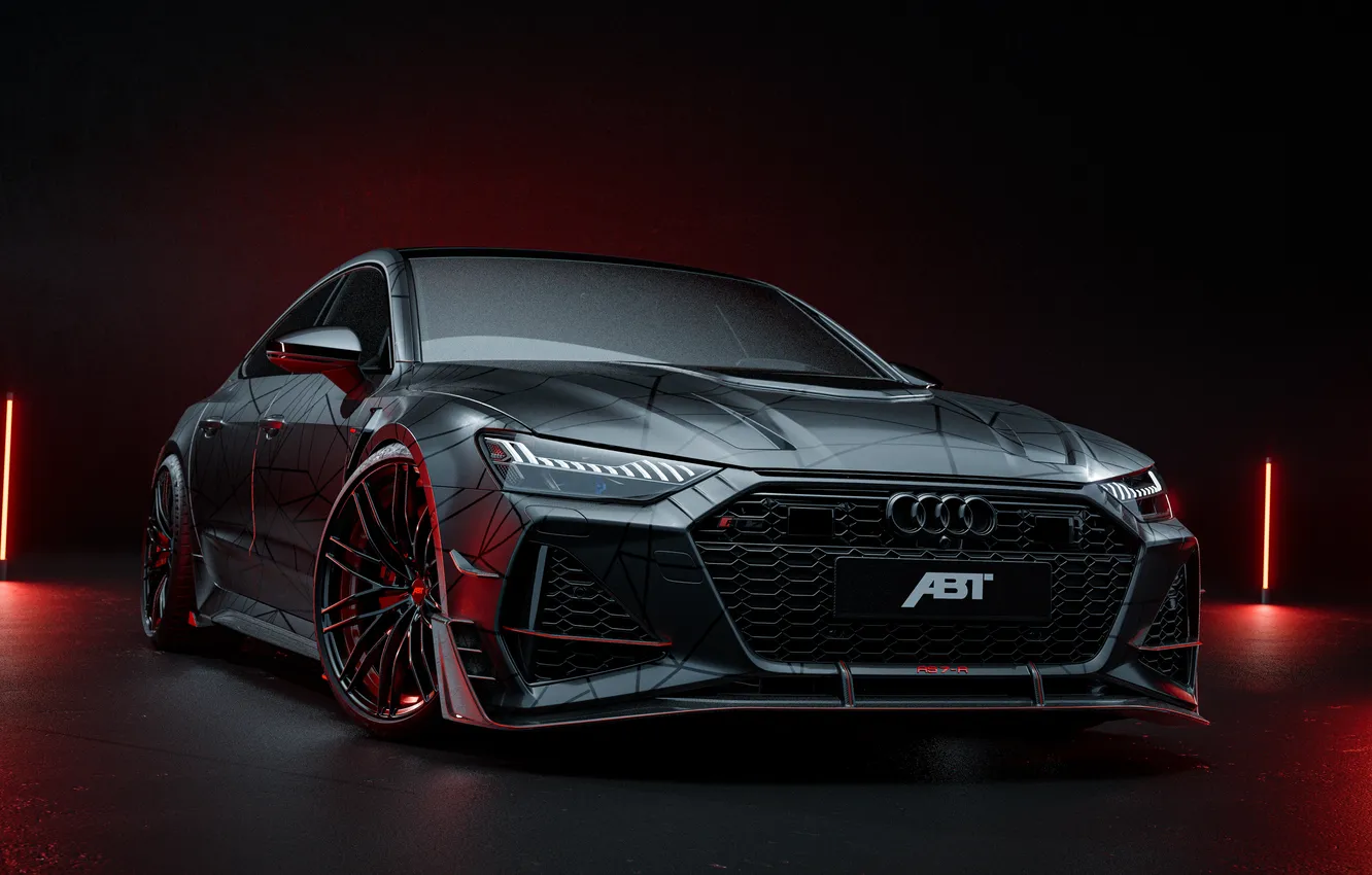 Photo wallpaper car, lights, custom, Audi RS7, ABT Audi RS7