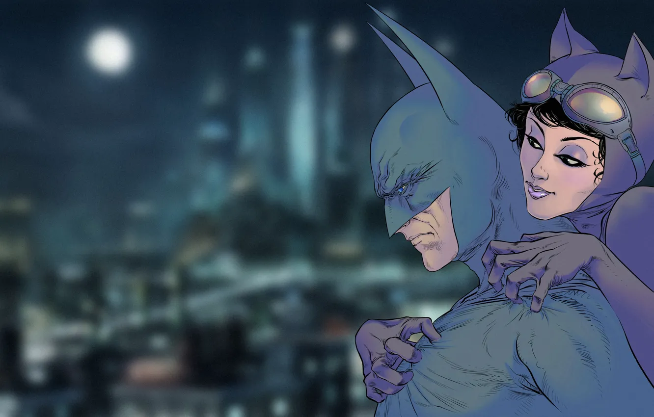 Photo wallpaper costume, Batman, Catwoman, Batman, art, characters, Cat woman, Bruce Wayne