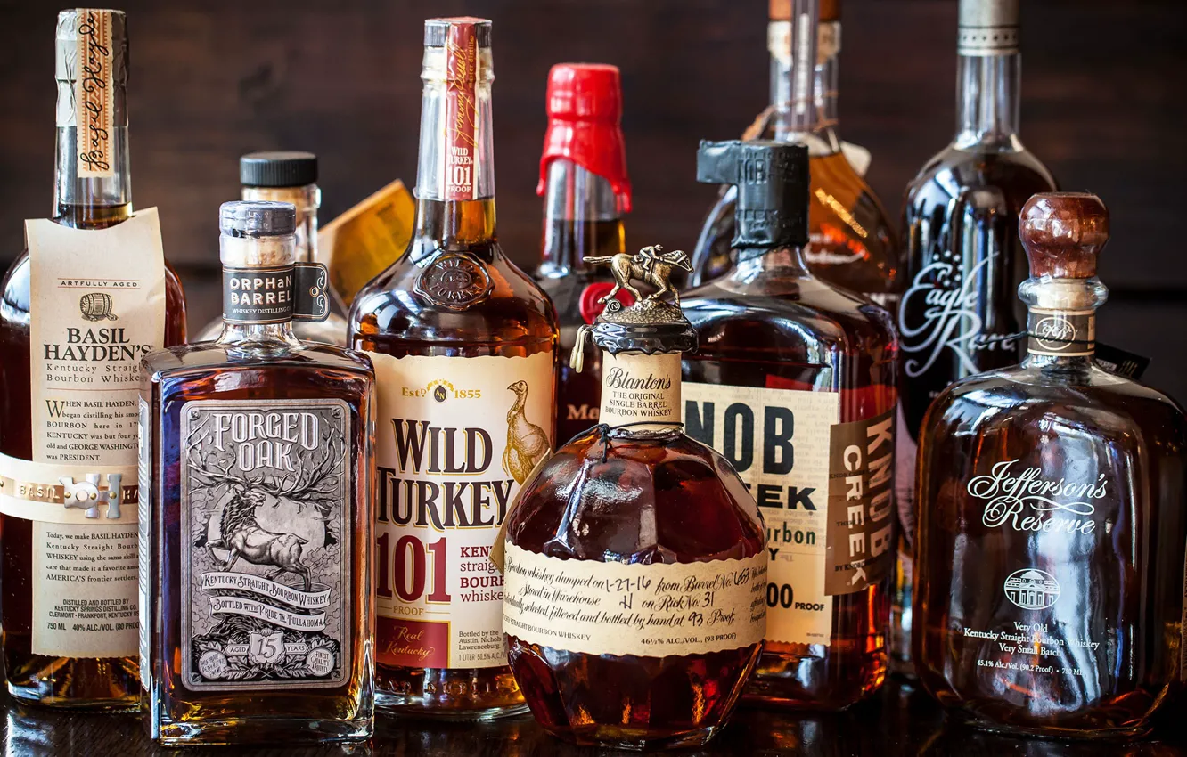 Photo wallpaper bottle, alcohol, Bourbon