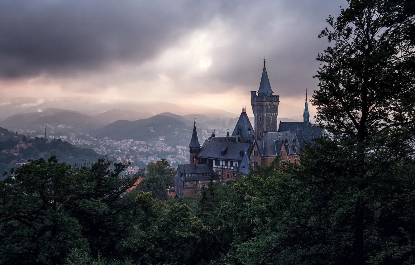 Photo wallpaper the city, castle, Germany, Germany, Castle, Wernigerode, Wernigerode Castle