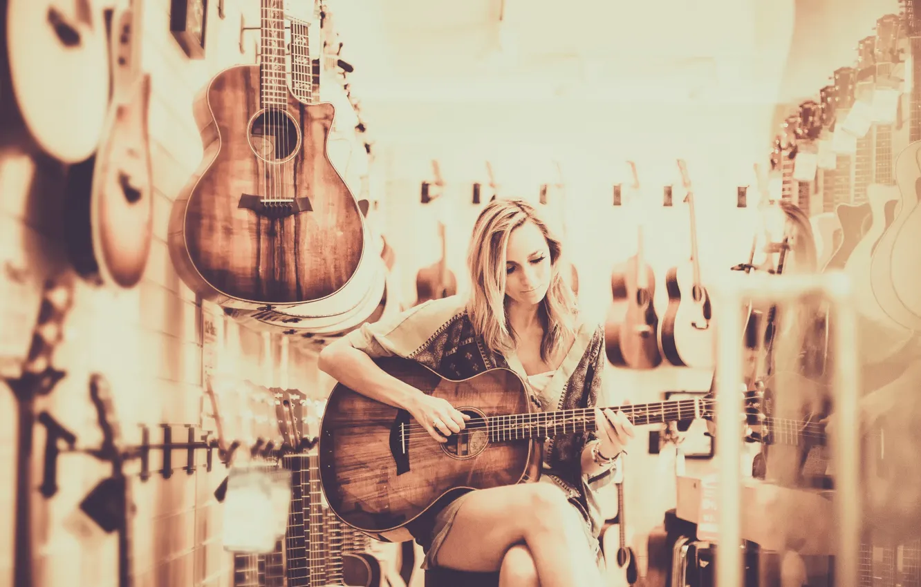 Photo wallpaper girl, guitar, Guitar Heaven
