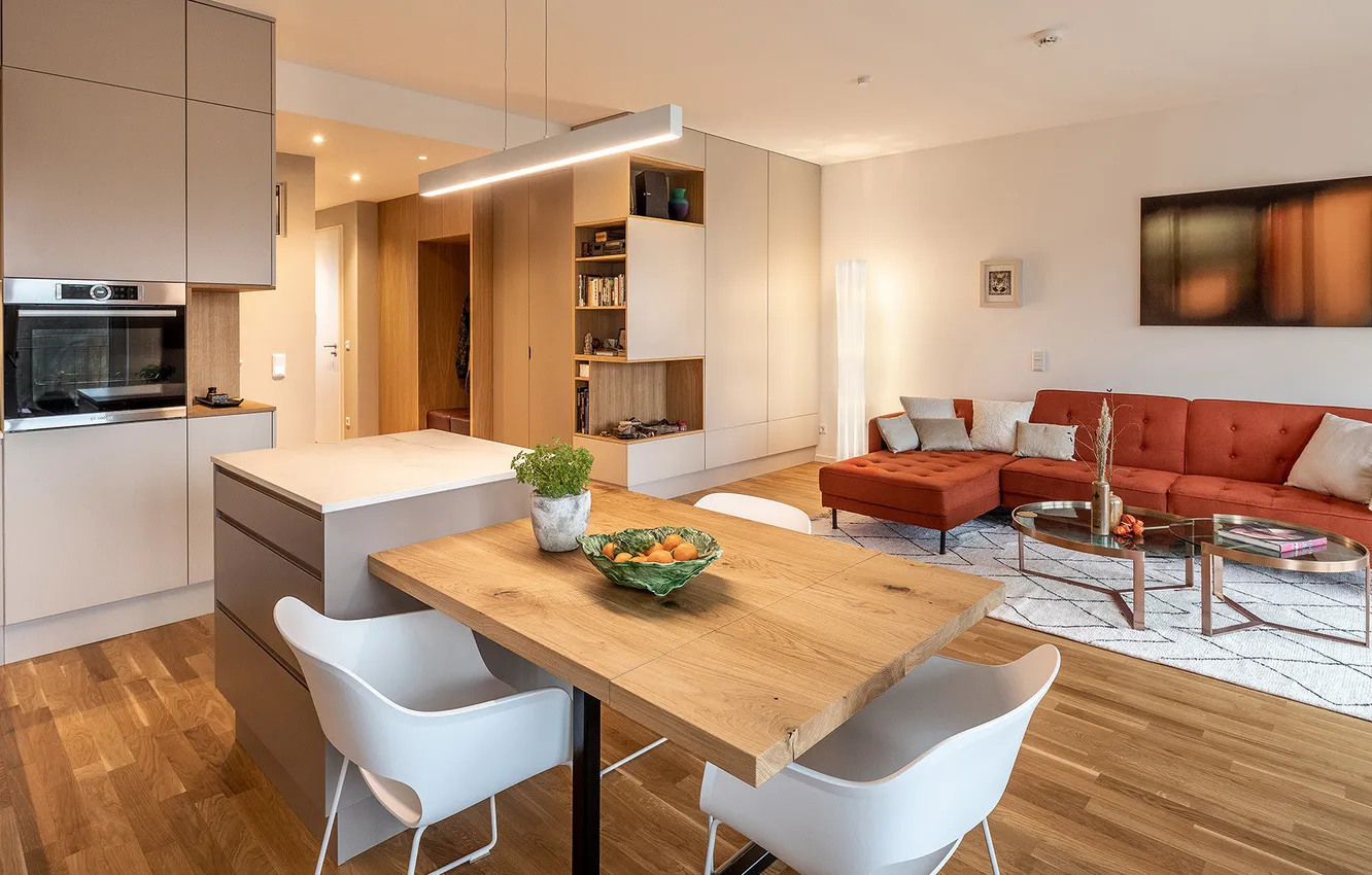 Photo wallpaper design, style, interior, kitchen, living room, dining room