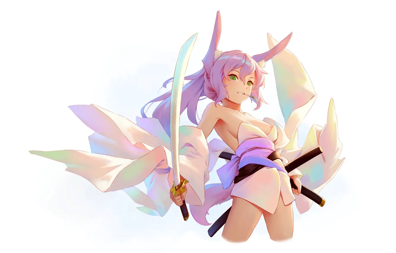 Photo wallpaper girl, sexy, cleavage, pink hair, green eyes, long hair, dress, boobs