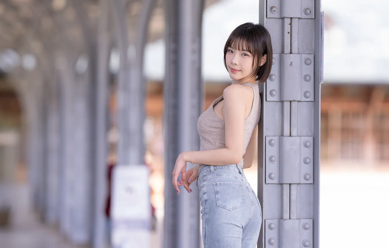 Photo wallpaper look, girl, Asian