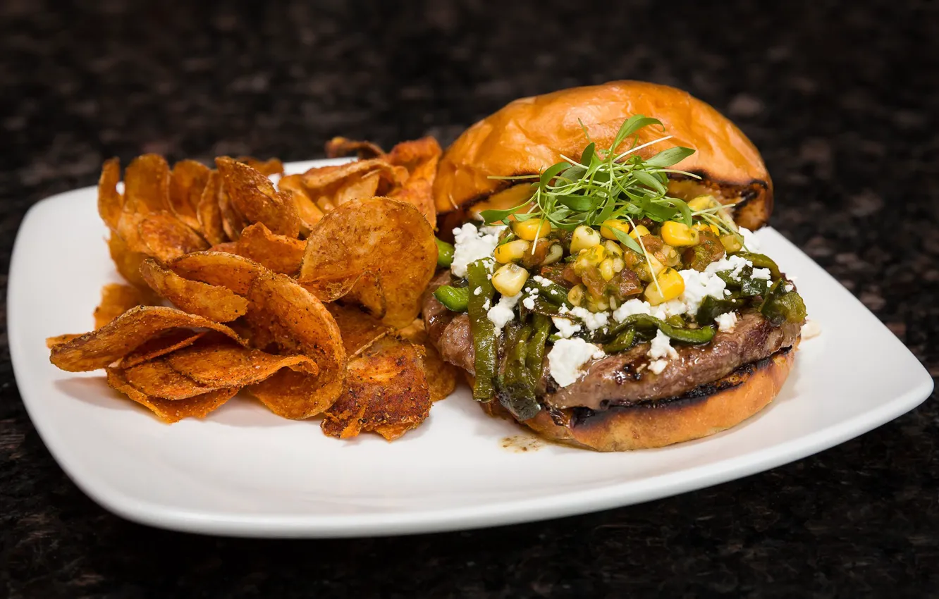 Photo wallpaper food, potatoes, Burger