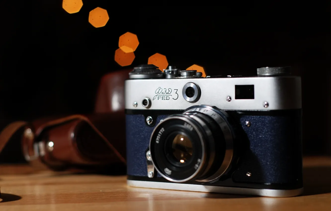 Photo wallpaper background, camera, Russian rangefinder, Fed 3