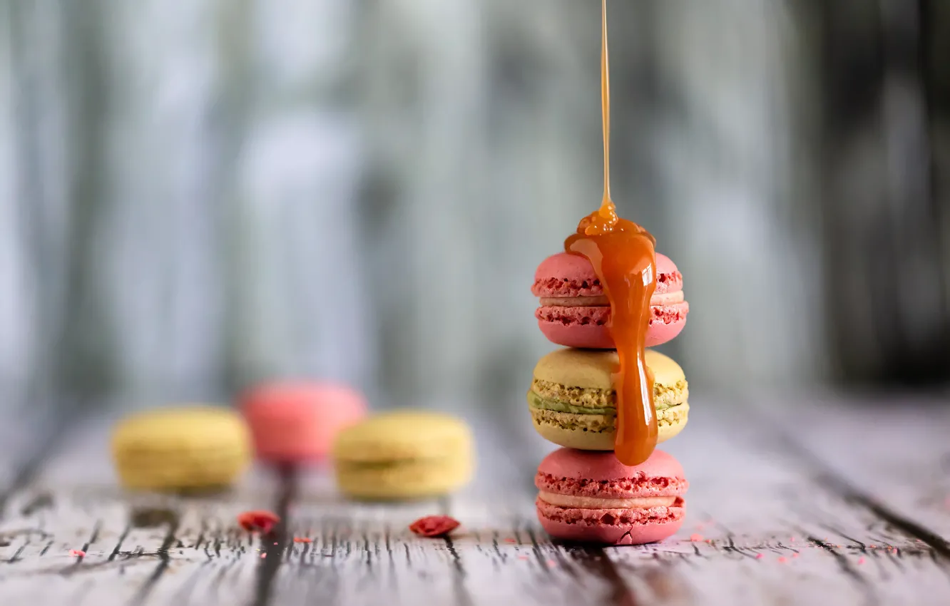 Photo wallpaper cookies, sweets, caramel, macaron