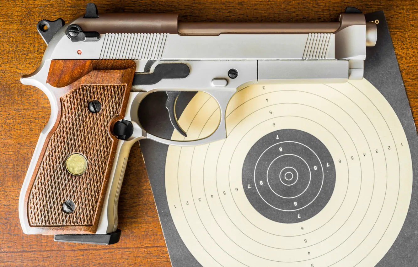 Photo wallpaper close-up, gun, target