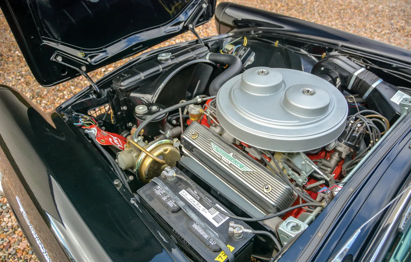 Photo wallpaper Ford, Ford, 1957, retro cars, Thunderbird, under the hood, Retro Cars, Ford Thunderbird E-Code