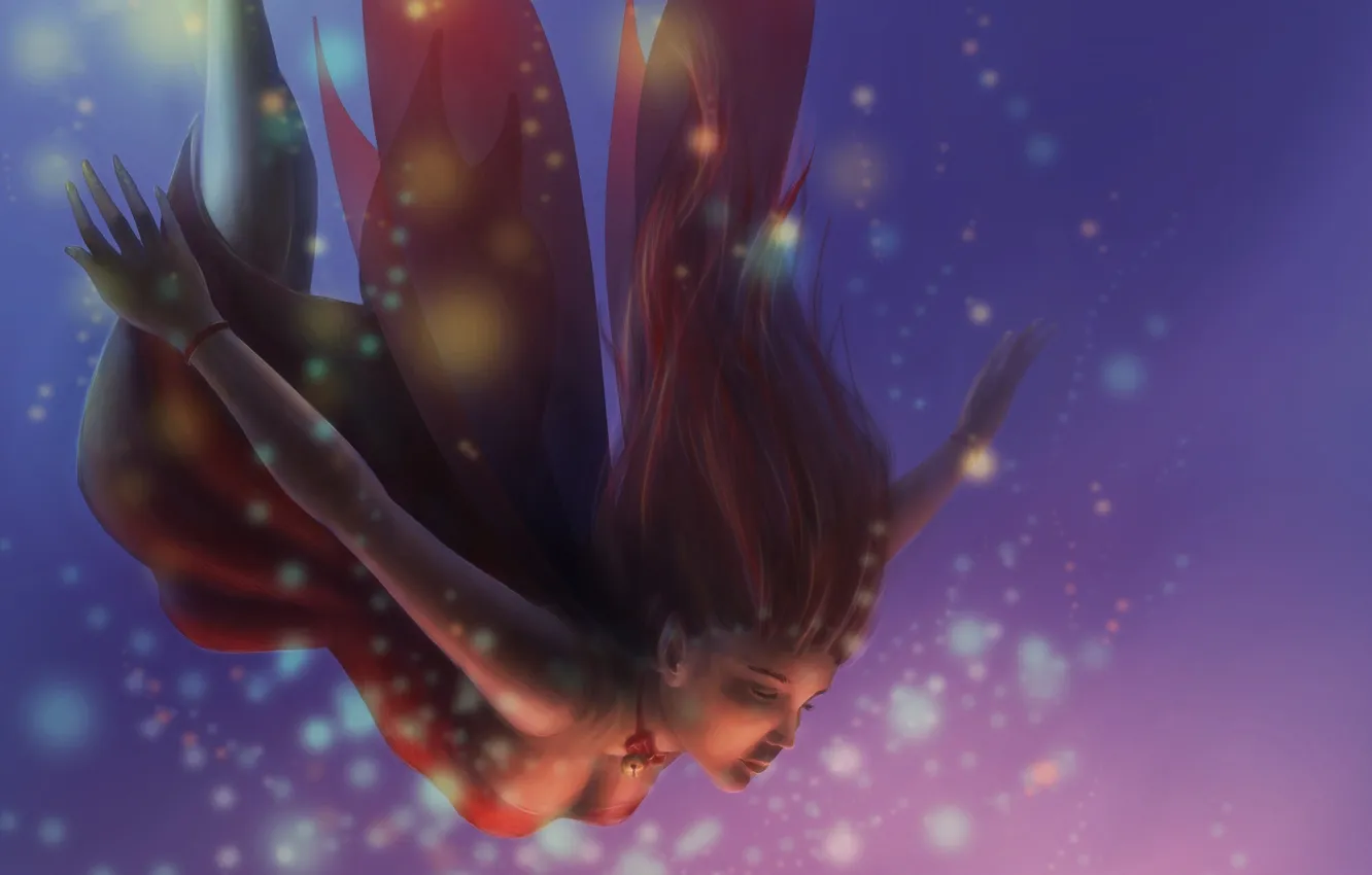 Photo wallpaper girl, wings, fairy, drop