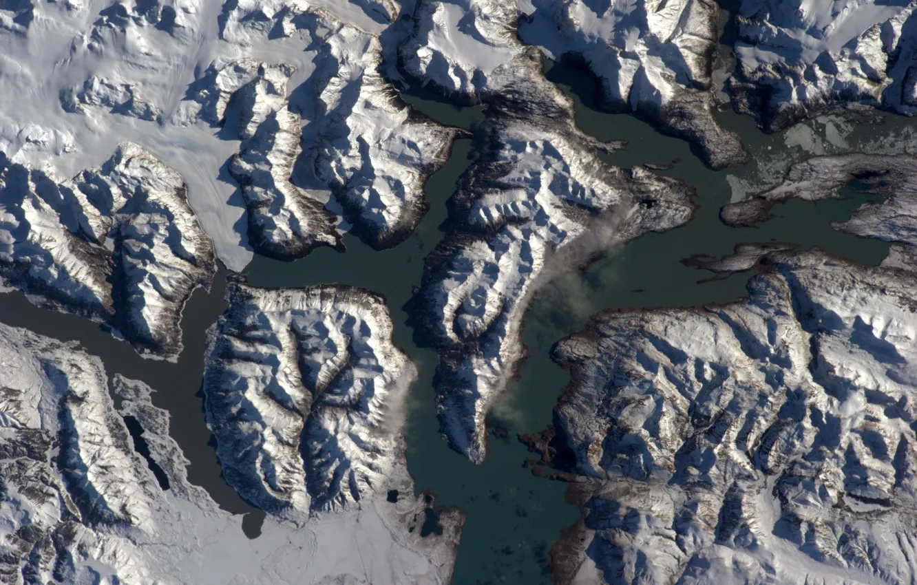 Photo wallpaper Snow, Patagonia, Earth from space