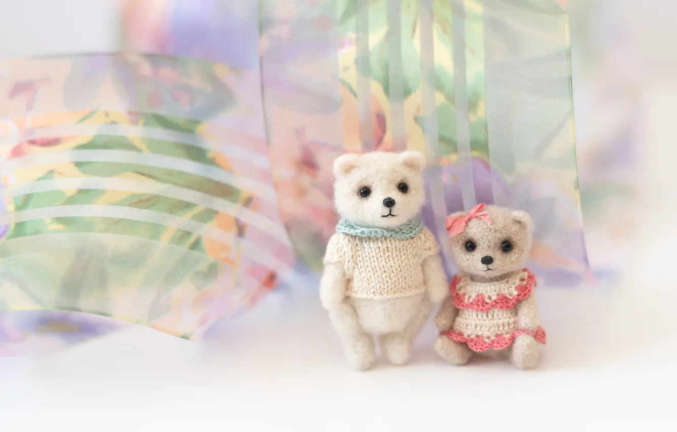 Photo wallpaper toy, bear, a couple