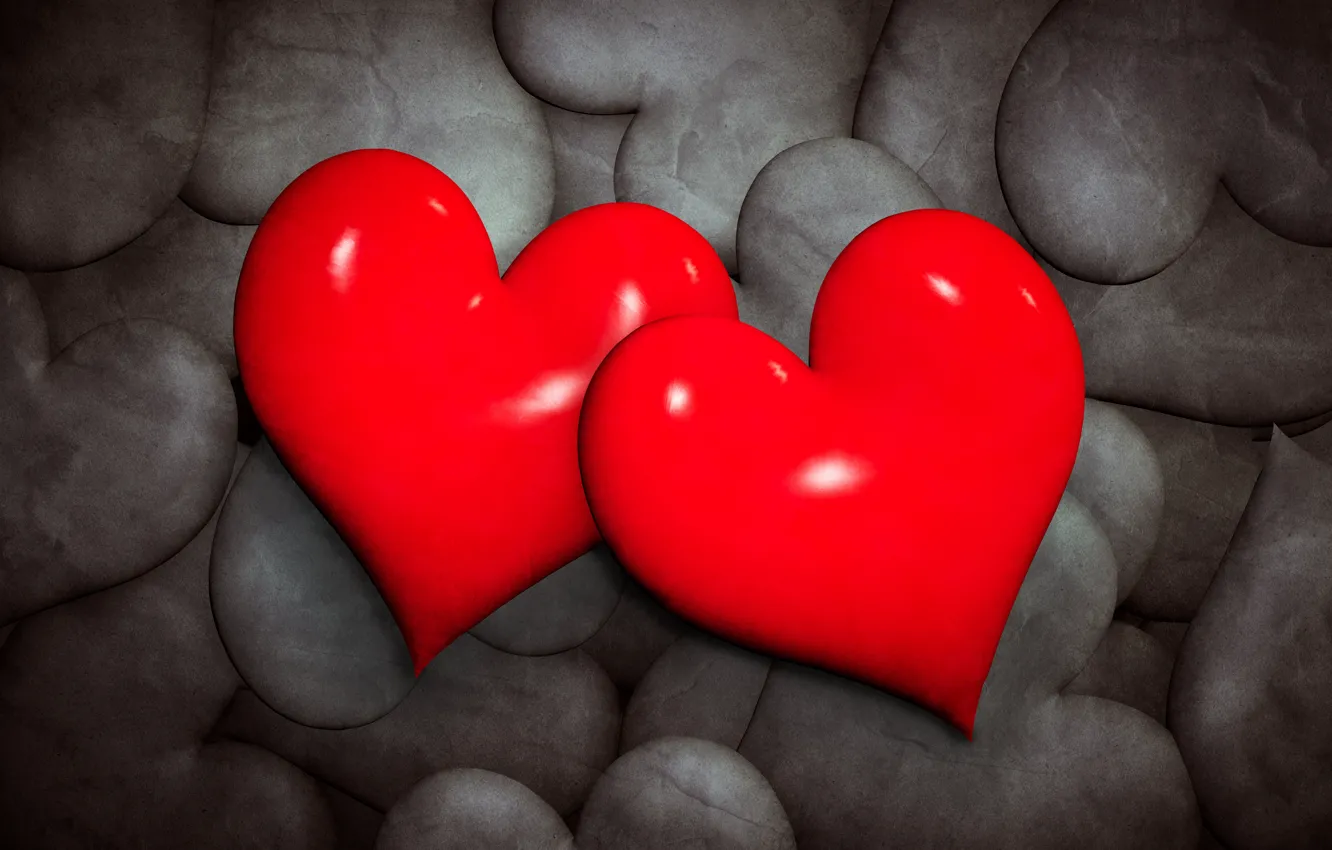 Photo wallpaper heart, red, love, heart, romantic