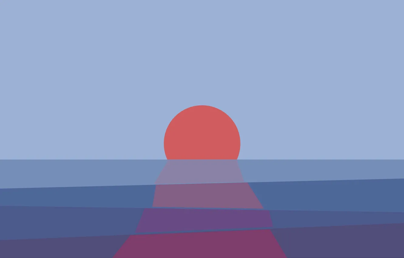 Photo wallpaper sea, the sky, the sun, sunset, reflection