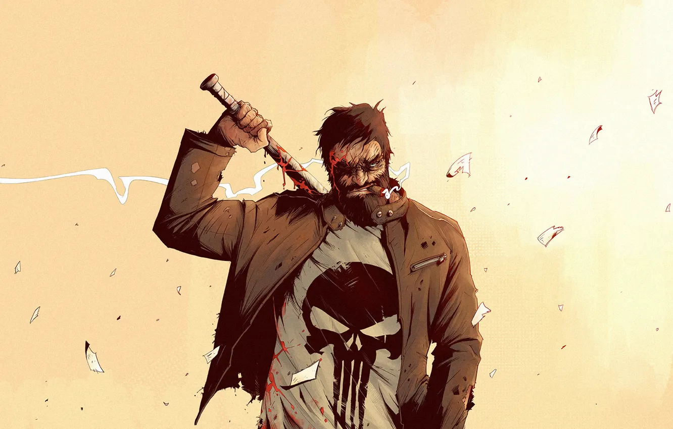 Photo wallpaper skull, Marvel, the Punisher, Punicher