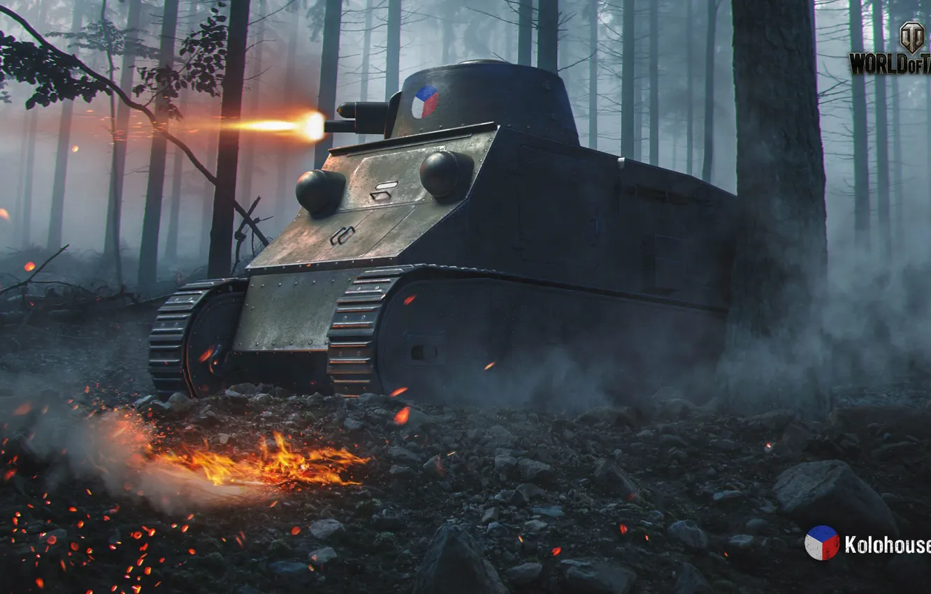 Photo wallpaper WoT, World of tanks, World of Tanks, Wargaming, Czech tank, Kolohousenka