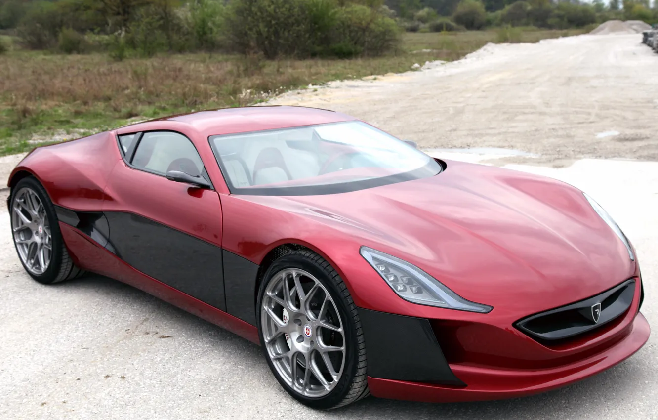 Photo wallpaper the concept, beautiful, car, the front, Concept One, Rimac, electric supercar