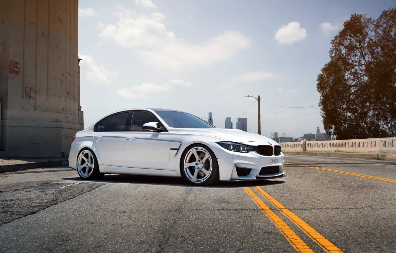 Photo wallpaper bmw, BMW, white, wheels, tuning, front, face, germany