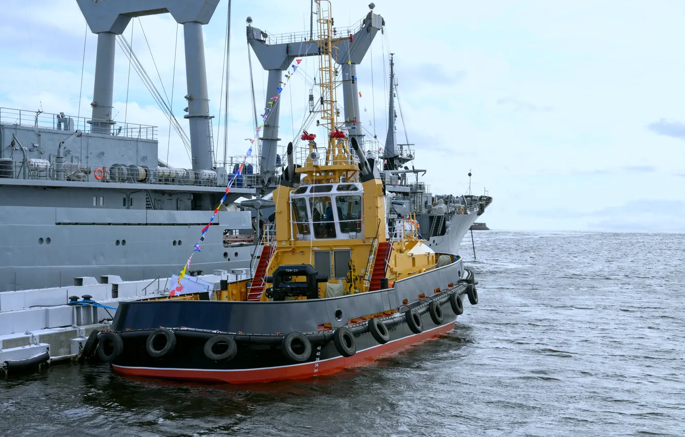 Photo wallpaper tug, port, raid