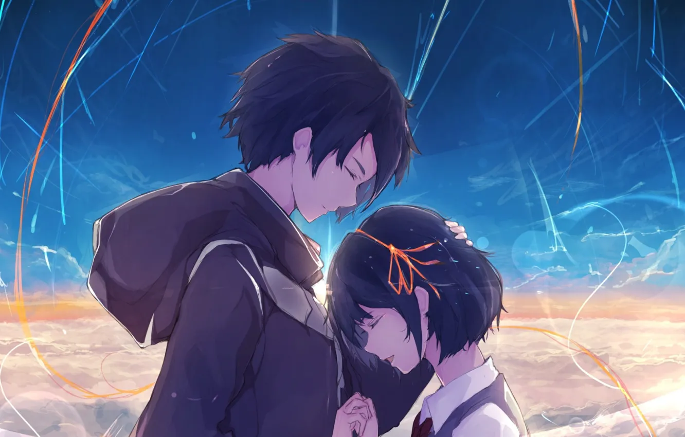 Photo wallpaper girl, Love, anime, art, guy, Still, tachibana taki, miyamizu mitsuha