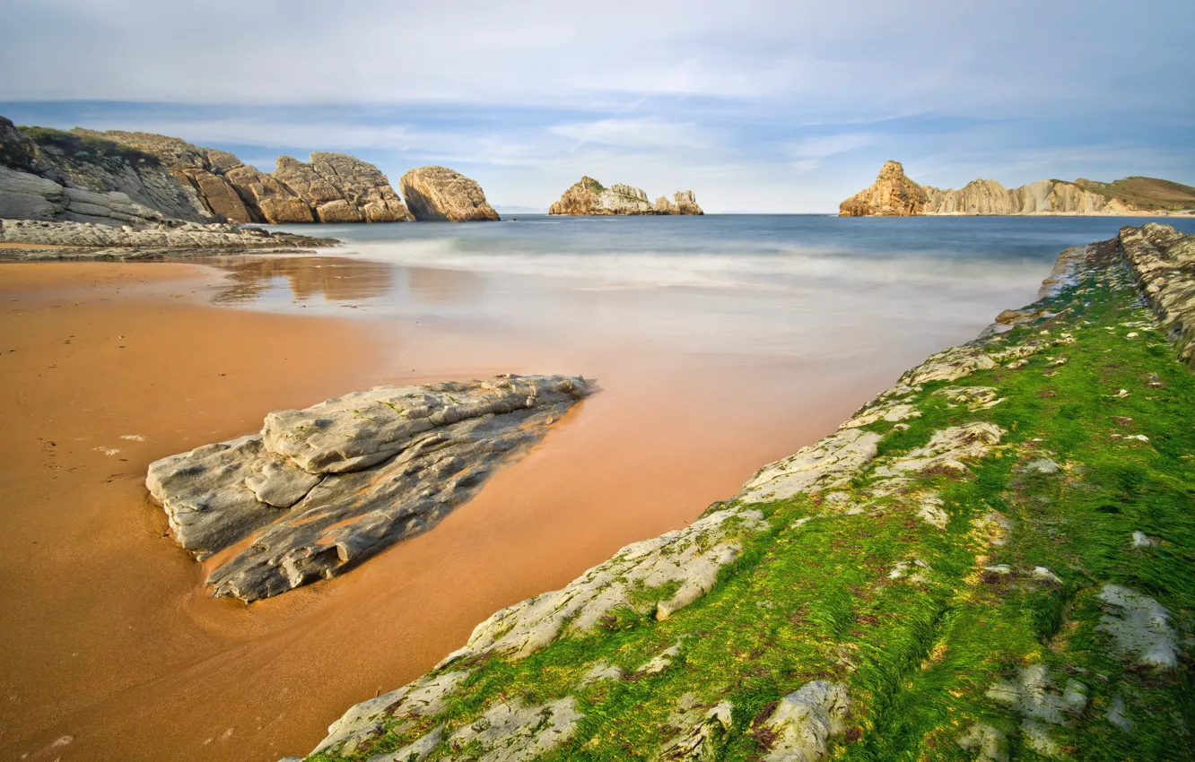Photo wallpaper sea, landscape, shore, Spain, Liencres