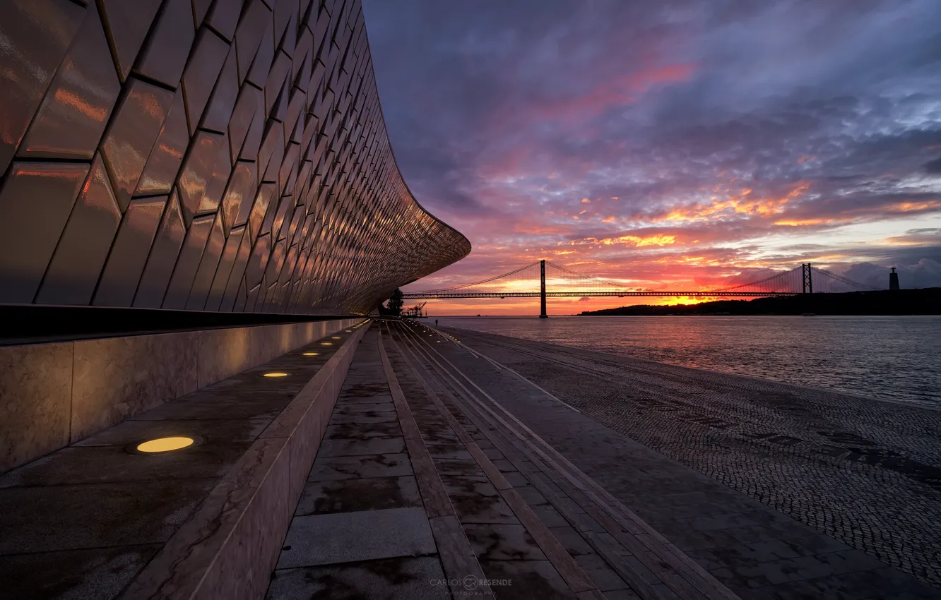 Photo wallpaper sunset, Portugal, Lisbon