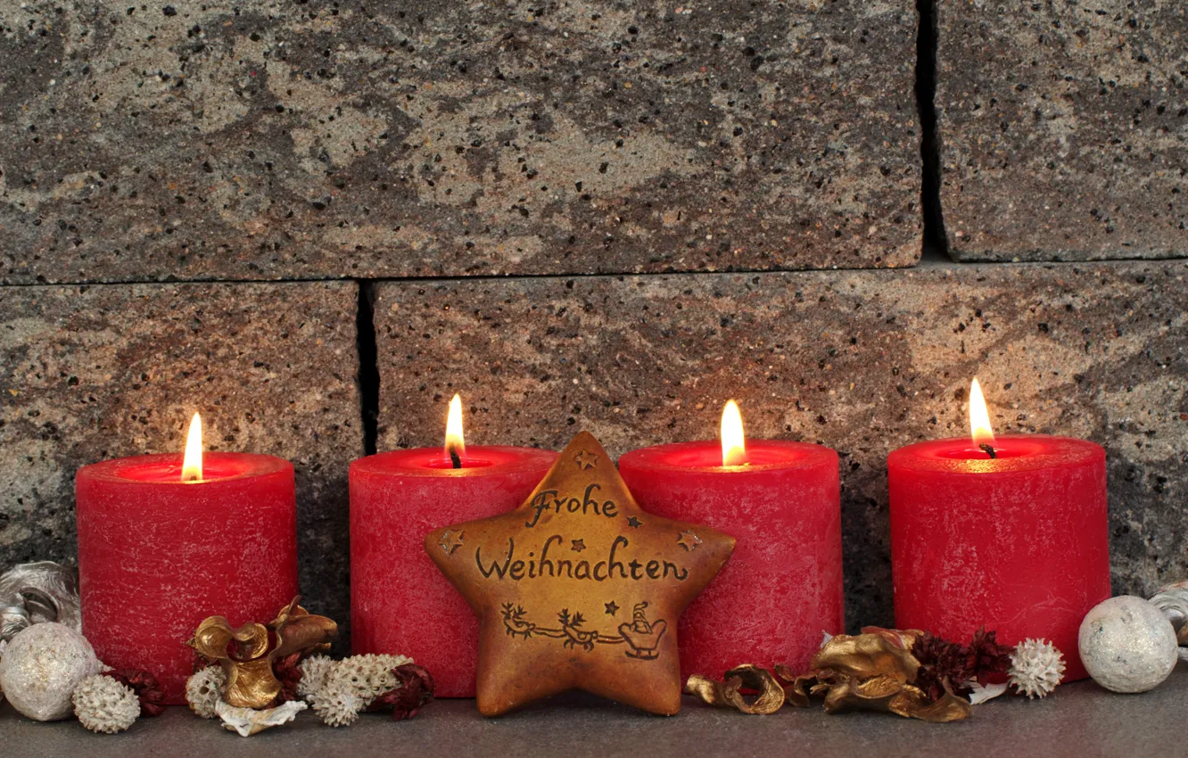 Photo wallpaper holiday, new year, candles, decor