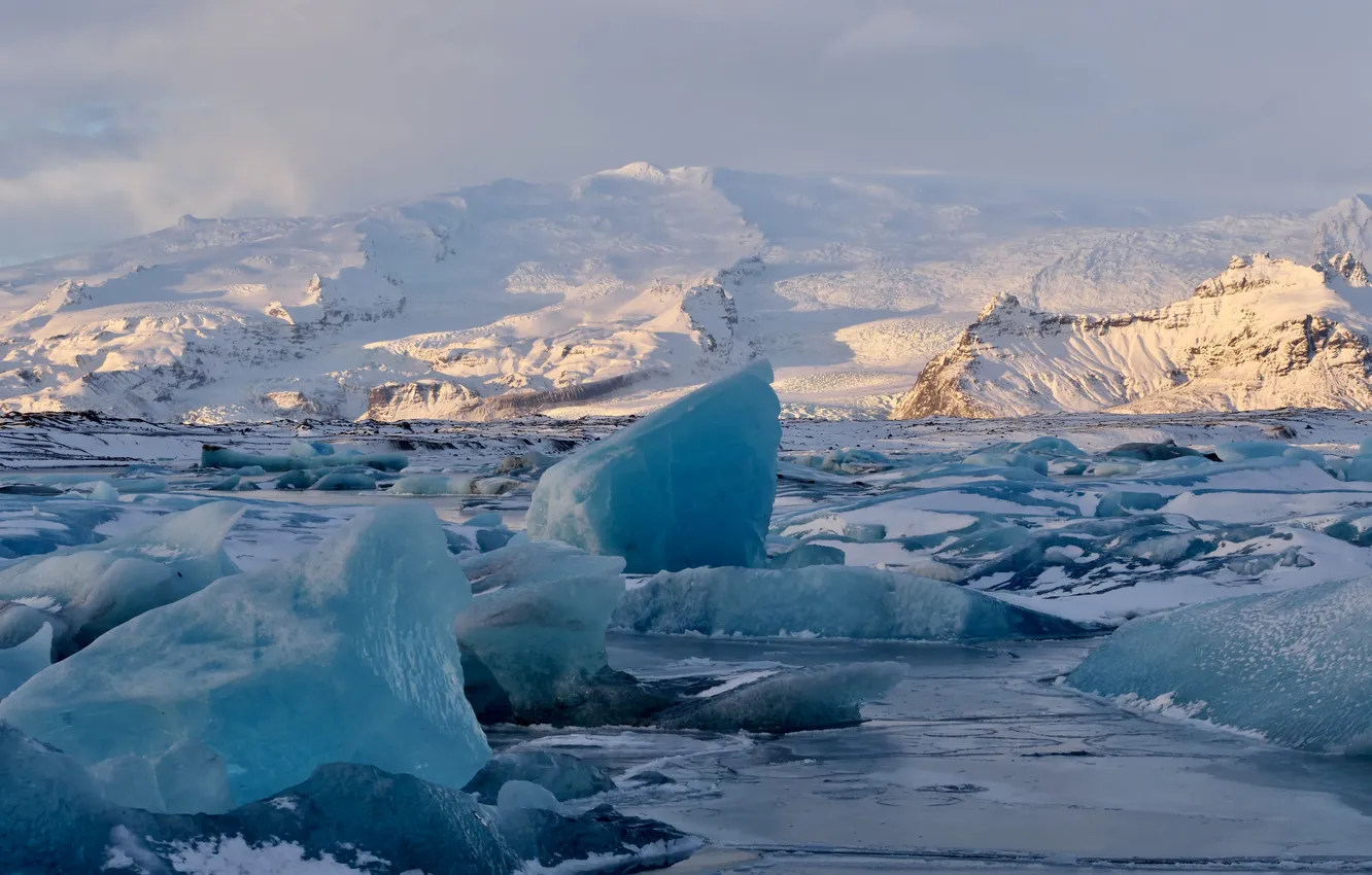 Photo wallpaper ice, mountains, beauty, Svetlana Povarova Ree, Iceland's Blue Ice, torrosy