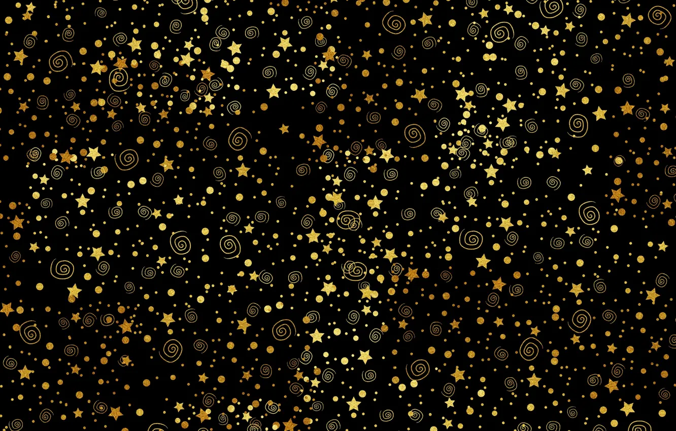 Photo wallpaper night, lights, the dark background, curls, Shine, texture, point, pattern