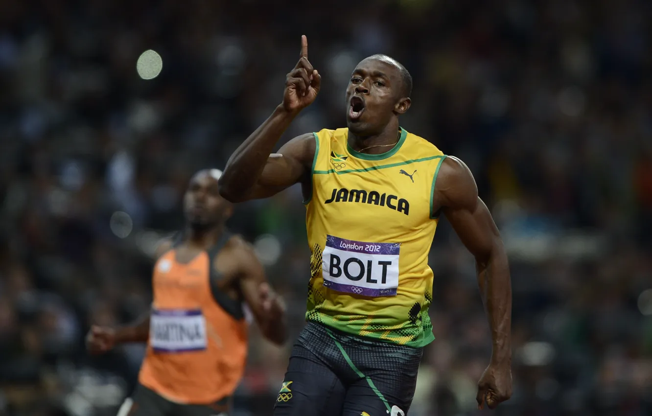 Photo wallpaper London, Sport, Running, Jamaica, London, Olympic stadium, Usain St. Leo Bolt, Usain Bolt