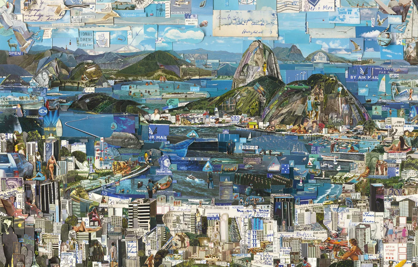 Photo wallpaper Rio de Janeiro, Vik Muniz, Postcards from Nowhere, contemporary art