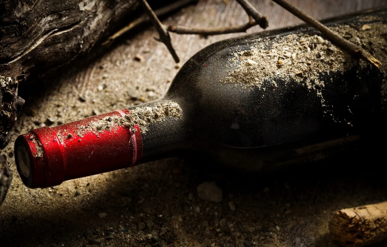 Photo wallpaper glass, macro, wine, bottle, harvest, grapes, tube, vine