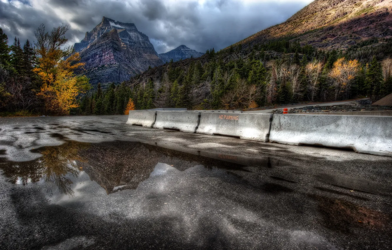 Photo wallpaper road, landscape, mountains