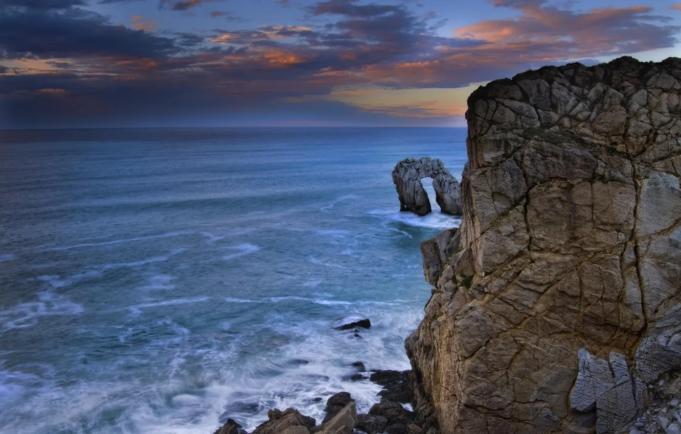 Photo wallpaper rock, the ocean, rocks, shore, arch