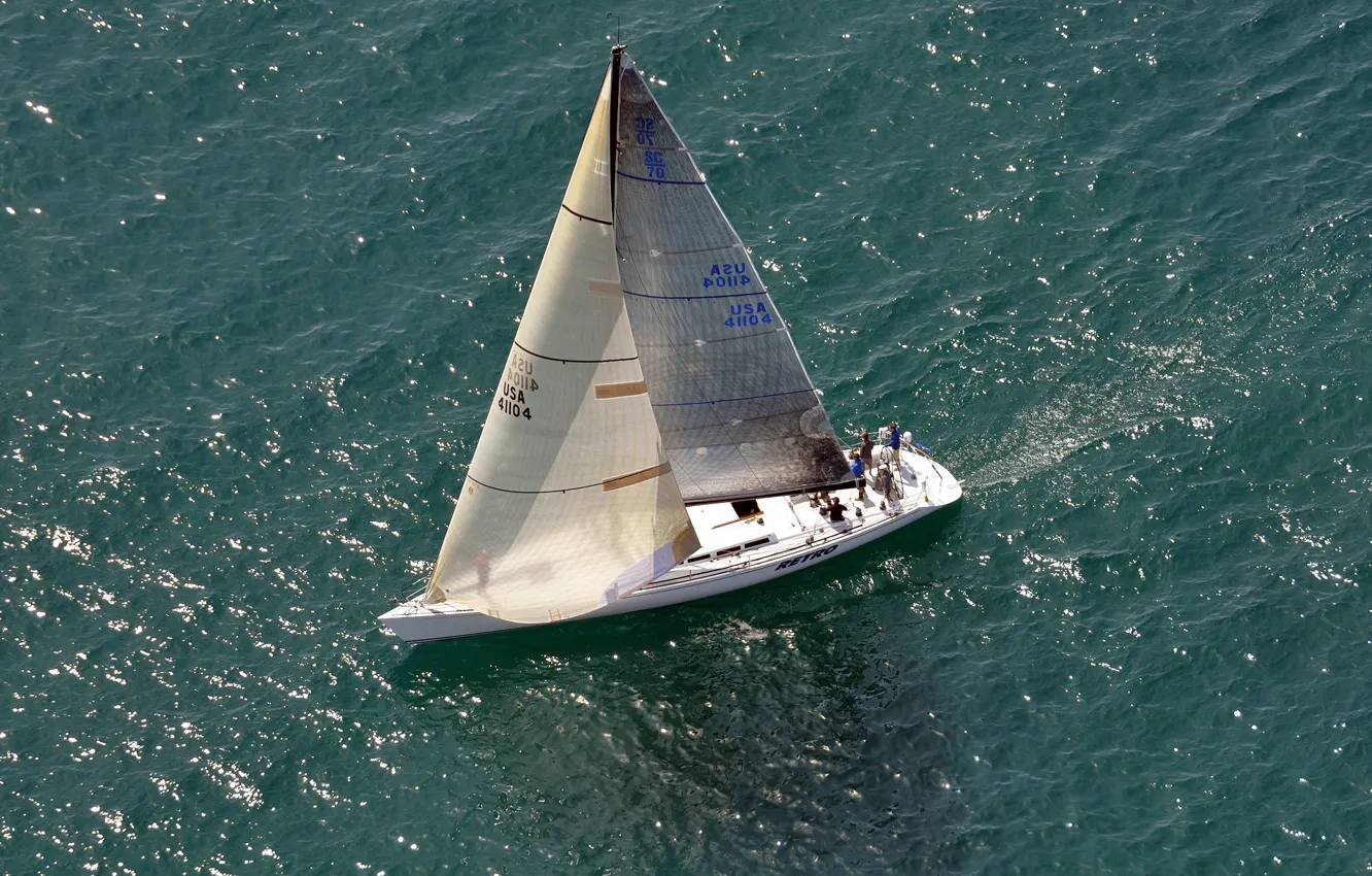 Photo wallpaper the way, movement, the ocean, the wind, top, sail, swimming, the crew