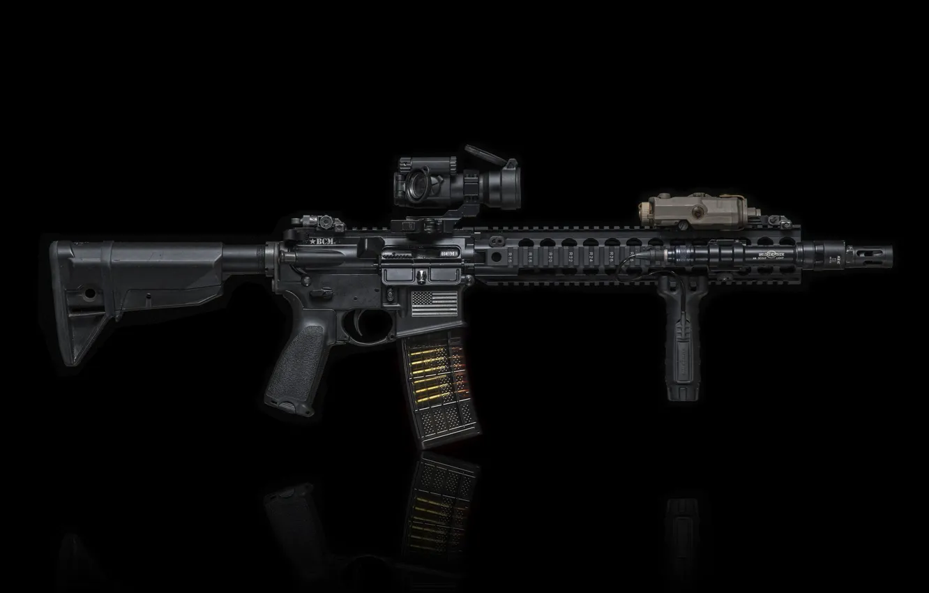 Photo wallpaper weapons, background, carabiner, assault rifle