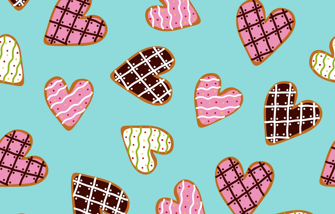 Photo wallpaper background, vector, cookies, hearts